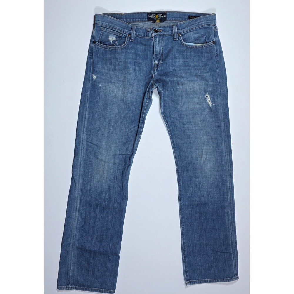 Lucky Brand Sienna Tomboy Jeans Medium Wash Distressed Straight Leg 14/32